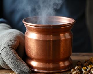 Traditional copper smoker for beekeeping